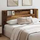 vidaXL Fejtámla LED -es lámpákkal Öreg fa 180 x 17 x 104,5 cm Faanyag