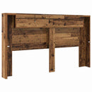 vidaXL Fejtámla LED -es lámpákkal Öreg fa 180 x 17 x 104,5 cm Faanyag