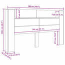 vidaXL Fejtámla LED -es lámpákkal Öreg fa 180 x 17 x 104,5 cm Faanyag