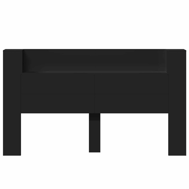 vidaXL Fejtámla LED -es lámpákkal Fekete 180 x 16,5 x 103,5 cm Faanyag