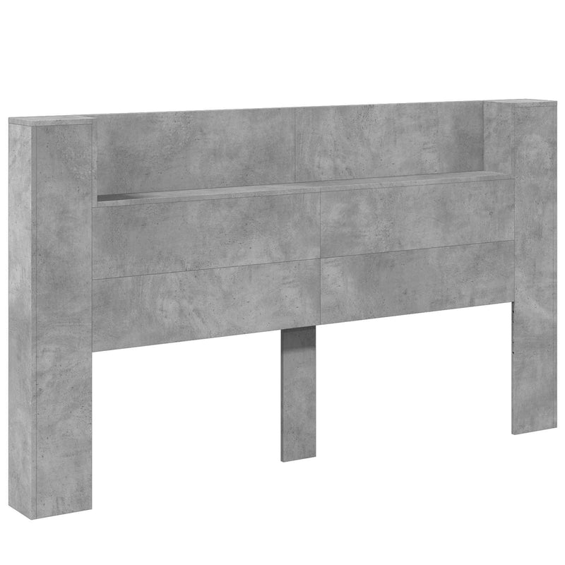 vidaXL Fejtámla polcokkal Beton Szürke 180 x 16,5 x 103,5 cm Faanyag