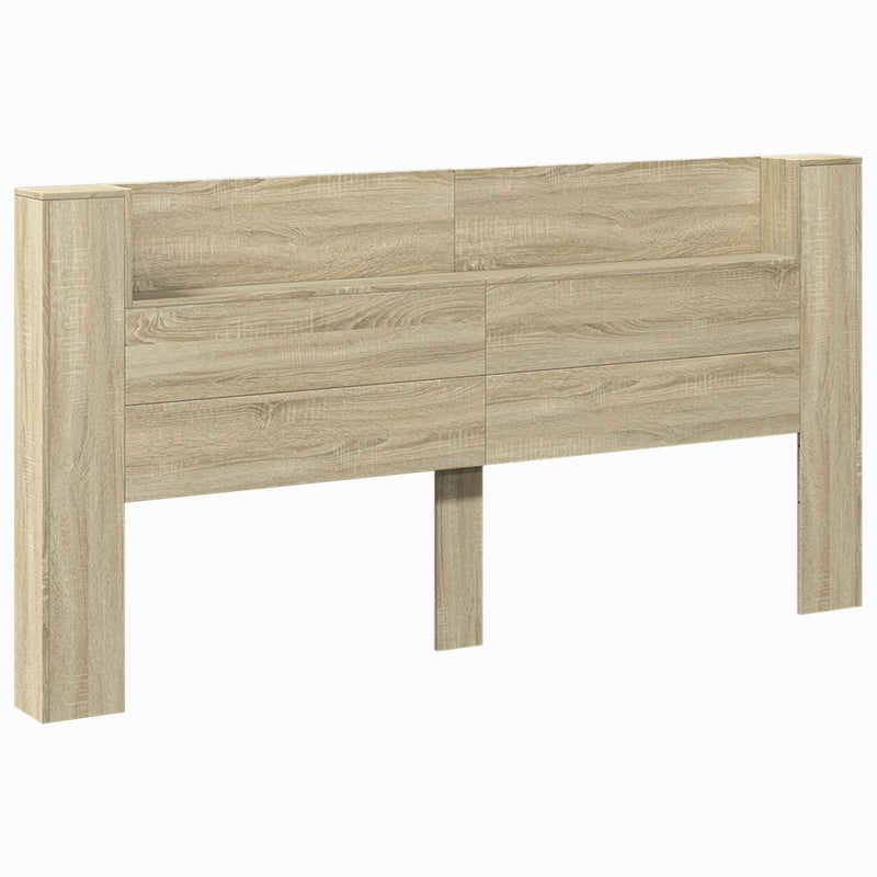 vidaXL Fejtámla polcokkal Sonoma tölgy 200 x 16,5 x 103,5 cm Faanyag