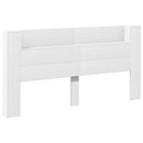 vidaXL Fejtámla LED -es lámpákkal Fehér 200 x 16,5 x 103,5 cm Faanyag