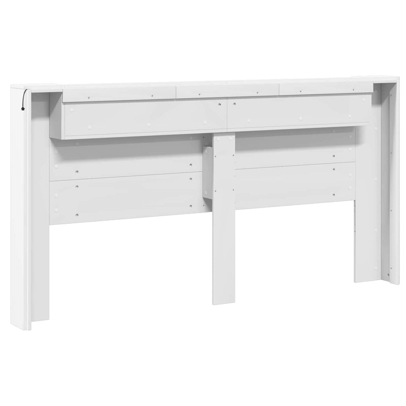 vidaXL Fejtámla LED -es lámpákkal Fehér 200 x 16,5 x 103,5 cm Faanyag