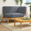 vidaXL Kanapé Szett párnával Antracit 133 x 92 x 69 cm Tömör Akácfa