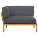 vidaXL Kanapé Szett párnával Antracit 133 x 92 x 69 cm Tömör Akácfa