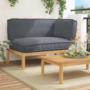 vidaXL Kanapé Szett párnával Antracit 133 x 92 x 69 cm Tömör Akácfa