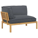 vidaXL Kanapé Szett párnával Antracit 133 x 92 x 69 cm Tömör Akácfa