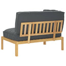 vidaXL Kanapé Szett párnával Antracit 133 x 92 x 69 cm Tömör Akácfa