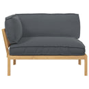 vidaXL Kanapé Szett párnával Antracit 133 x 92 x 69 cm Tömör Akácfa
