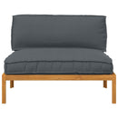 vidaXL Kanapé Szett párnával Antracit 120 x 92 x 69 cm Tömör Akácfa