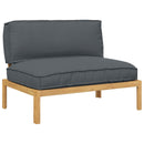 vidaXL Kanapé Szett párnával Antracit 120 x 92 x 69 cm Tömör Akácfa