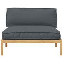 vidaXL Kanapé Szett párnával Antracit 120 x 92 x 69 cm Tömör Akácfa