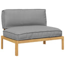 vidaXL Kanapé Szett párnával Szürke 120 x 92 x 69 cm Tömör Akácfa