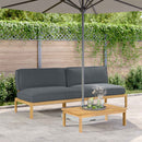 vidaXL Kanapé Szett párnával Antracit 240 x 92 x 69 cm Tömör Akácfa