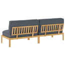 vidaXL Kanapé Szett párnával Antracit 240 x 92 x 69 cm Tömör Akácfa