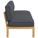 vidaXL Kanapé Szett párnával Antracit 240 x 92 x 69 cm Tömör Akácfa