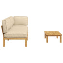 vidaXL Kanapé Szett párnával Egyszínű 3 pcs Bézs Tömör Akácfa