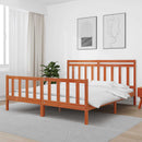 vidaXL Ágykeret fejtámlával 2 pcs Faggyú barna 205,5 x 185,5 x 100 cm