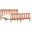 vidaXL Ágykeret fejtámlával 2 pcs Faggyú barna 205,5 x 185,5 x 100 cm