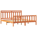vidaXL Ágykeret fejtámlával 2 pcs Faggyú barna 205,5 x 185,5 x 100 cm