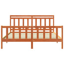 vidaXL Ágykeret fejtámlával 2 pcs Faggyú barna 205,5 x 185,5 x 100 cm