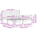 vidaXL Ágykeret fejtámlával 2 pcs Faggyú barna 205,5 x 185,5 x 100 cm
