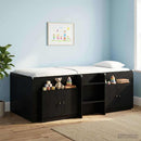 vidaXL Tároló szekrény loft ágyhoz 2 db Fekete Tölgy 66 x 35 x 48 cm