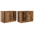 vidaXL Tároló szekrény loft ágyhoz 2 db Antik Fa 66 x 35 x 48 cm