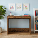 vidaXL Ágyíróasztal Antik Fa Szerelt Fa 100 x 45 x 75 cm