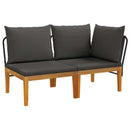vidaXL 2 pcs Kerti Lounge Szett Párnákkal Tömör akáciafa és kötél