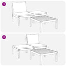 vidaXL 3 pcs Kerti Lounge Szett Párnákkal Tömör akáciafa és kötél
