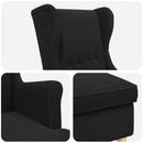 vidaXL Fotel lábtartóval 2 db Fekete Bouclé