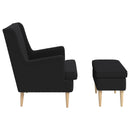vidaXL Fotel lábtartóval 2 db Fekete Bouclé