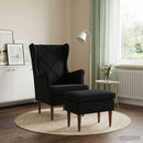 vidaXL Fotel lábtartóval 2 db Fekete Bársony