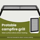 vidaXL Összecsukható Kemping Grill Fekete 58 x 31 x 2 cm Ötvözött Acél