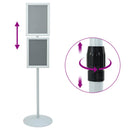 vidaXL Pedestal poszter állvány Ezüst 33 x 33 x 123 cm PVC és Acél