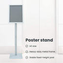 vidaXL Pedestal poszter állvány Ezüst 32,5 x 27 x 126 cm Öntöttvas