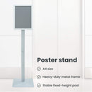 vidaXL Pedestal poszter állvány Ezüst 32 x 27 x 119 cm Öntöttvas