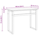 vidaXL Asztal Természetes Tömör Teakfa 100 x 45 x 75cm