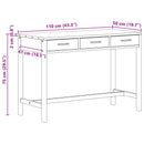 vidaXL Fiókos Asztal Természetes Tömör Teakfa 110 x 50 x 75 cm