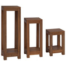 vidaXL Növényállvány 3 db Természetes 25 x 25 x 80 cm Tömör Teakfa