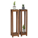 vidaXL Növényállvány 2 db Természetes 25 x 25 x 100 cm Tömör Teakfa