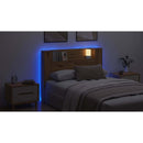 vidaXL LED-es Fejtámla Szekrény Kézműves Tölgy 140 x 16,5 x 103,5 cm