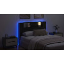 vidaXL LED-es Fejtámla Szekrény Fekete Tölgy 140 x 16,5 x 103,5 cm