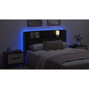 vidaXL LED-es Fejtámla Szekrény Fekete Tölgy 160 x 16,5 x 103,5 cm