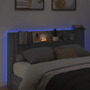 vidaXL LED-es Fejtámla Szekrény Szürke Sonoma 180 x 16,5 x 103,5 cm