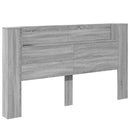vidaXL LED-es Fejtámla Szekrény Szürke Sonoma 180 x 16,5 x 103,5 cm