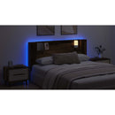 vidaXL LED-es Fejtámla Szekrény Öreg fa 180 x 16,5 x 103,5 cm Faanyag