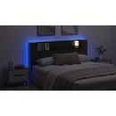 vidaXL LED-es Fejtámla Szekrény Fekete Tölgy 180 x 16,5 x 103,5 cm